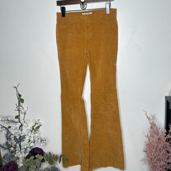 FREE PEOPLE We The Free Pull On Corduroy Flare Pant Hayloft Yellow Sz 27 {S19} - Picture 2 of 5